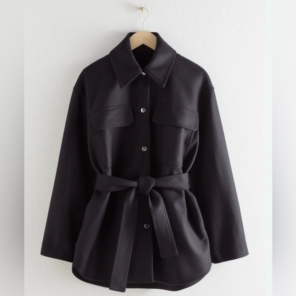& Other Stories Black Wool Coat